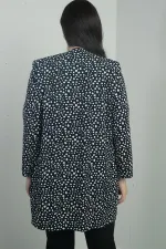 Leopard Print Plus Size Two-Piece Set with Collar Brooch