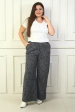 Pantalon palazzo grande taille pour femme avec taille élastique et poches (marque Karyağdı B.)