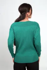 Chemisier en maille côtelée à boutons pour femme