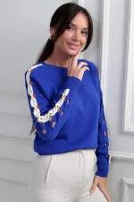 Chemisier rayé à manches longues pour femme