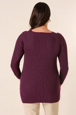 Omuz Dekolteli Büyük Beden Spor Tunik Kazak