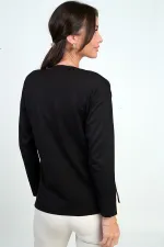 Chemisier en maille imprimé à col V pour femme