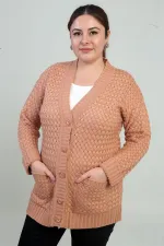 Gilet tunique à poches en maille panier pour femme