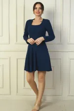 Women's U-Neck Short Crepe Dress