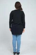 Blouse tunique grande taille pour femme à manches rayées