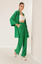 Bürümcük Pantolonu Cepli Kimono Takım