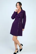 Women's Short Dress with Zipper Detail