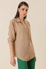 Single Pocket Oversized Seersucker Linen Shirt