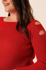 Pull tunique de sport grande taille à épaules dénudées