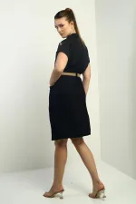 Women's Dress with Patch Pockets and Belt Waist