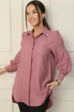 Shirt with Stone Details on Collar and Sleeves