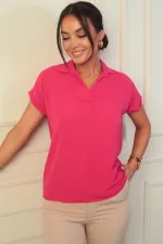 Polo Yaka Duble Kol Ayrobin Bluz