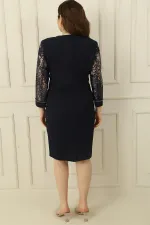 Ensemble robe et veste doublée ornée de sequins et de tulle, grande taille, 2 pièces