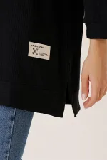Yanları Yırtmaçlı Örme Tunik Bluz