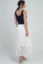 Jupe courte en tulle fleuri doublée à taille élastique pour femme
