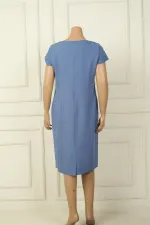 Robe courte en crêpe BB doublée à manches demi-lune à 3 couches pour femme