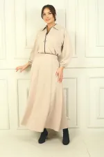 Women's Front Zip Jacket and Elastic Waist Long Skirt Osyho 2-Piece Set
