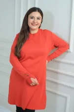 Tunique grande taille pour femme, ornée d'une tresse sur le devant, en fil froid.