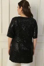 Tunique BB à sequins et col en V