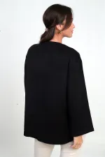 Gilet en cachemire 3 fils pour femme avec devant en dentelle