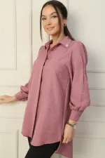 Shirt with Stone Details on Collar and Sleeves