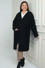 Gilet en maille lycra grande taille pour femme avec poches