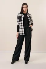 Yandan Cepli Yün Efektli Palazzo Pantolon