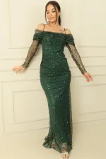 Beaded Strapless Lined Dress