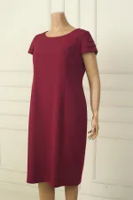 Kadın 3 Kat Yarım Ay Kollu Astarlı B.B Krep Kısa Elbise