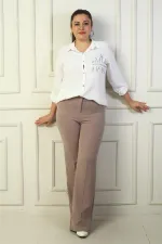 Women's Plus Size Palazzo Pants with Elastic Waistband