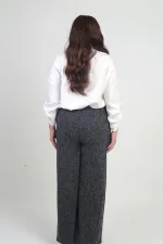 Pantalon palazzo grande taille pour femme avec taille élastique et poches (marque Karyağdı B.)