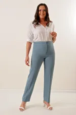 Pantalon large en crêpe importé avec côtés élastiques