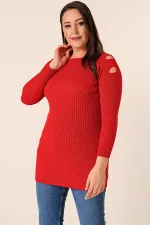 Pull tunique de sport grande taille à épaules dénudées