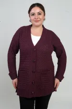 Gilet tunique à poches en maille panier pour femme