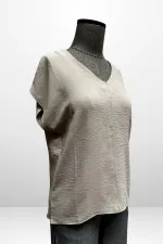 Kadın V Yaka Ayrobin Bluz