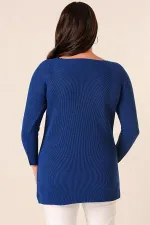 Pull tunique sport grande taille à épaules dénudées