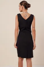 V Yaka Klasik Kısap Elbise