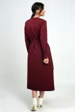 Gilet long pour femme avec manches boutonnées, poches et fentes latérales