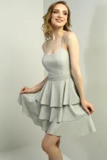 Women's Strappy Glitter Layered Short Dress