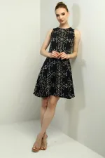 Kadın Etnik Desen Kordeneli Kısa Elbise