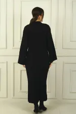 Kadın Saç Örgülü Rahat Kalıp Akrilik Uzun Elbise