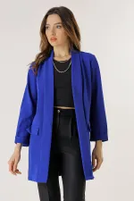 Şal Yaka Likralı Uzun Ceket