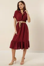 Shirt Collar Belted Ayrobin Dress