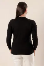 Kol Detaylı Büyük Beden Akrilik Kazak