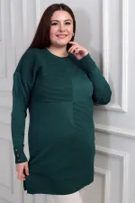Blouse tunique grande taille pour femme avec détails de boutons sur les manches