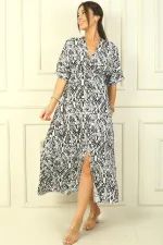 Patterned Wrap-Around Printed Viscose Dress