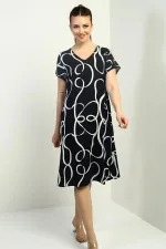 Women's V-Neck Oversize Patterned Dress