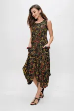 Ethnic Pattern Asymmetrical Viscose Dress