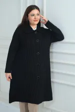 Manteau en maille grande taille pour femme avec poches