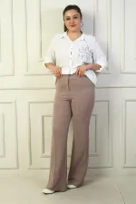 Women's Plus Size Palazzo Pants with Elastic Waistband